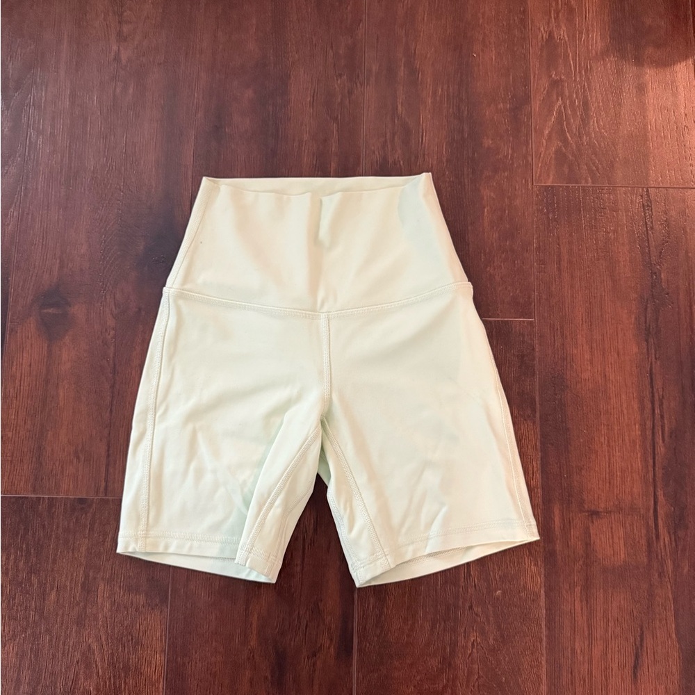 Lulu light green biker shorts